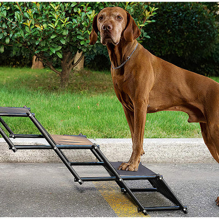 Foldable Dog Ramp Adjustable Non Slip Pet Steps For Car Bed 176lbs Fellie