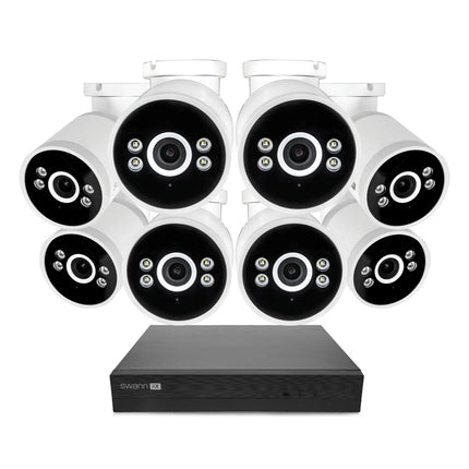Swann AdvancedX 4K 2TB 16-Channel Wired PoE NVR CCTV with 8 Bullet Camera Kit
