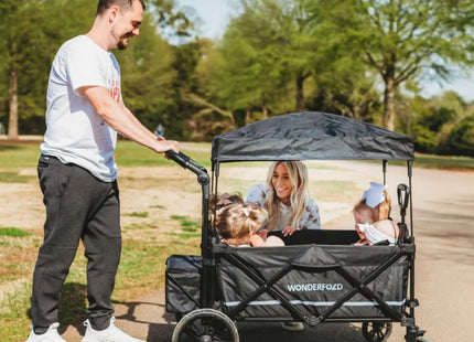 Wonderfold X4R Push and Pull Quad Stroller Wagon - Black
