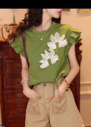 2025 Summer New French-Style Short-Sleeve T-Shirt For Women