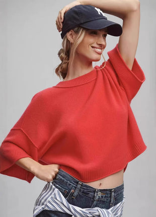 Hot Girl Style Solid Color Short T-shirt