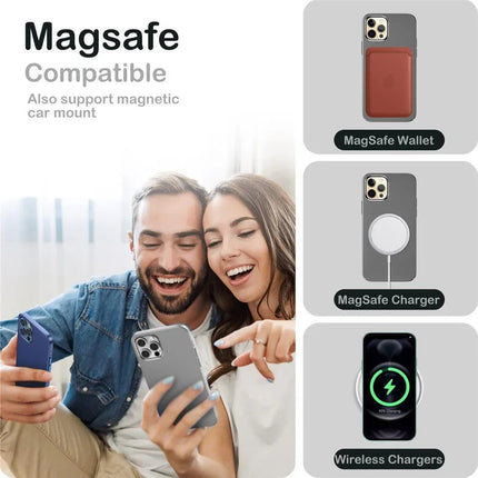Premium Magnetic MagSafe Compatible Case for iPhone 13 Pro Max Slim Fit Grey