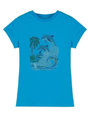 Blue Slim-fit Short-sleeve T-shirt Women's Summer Base Top