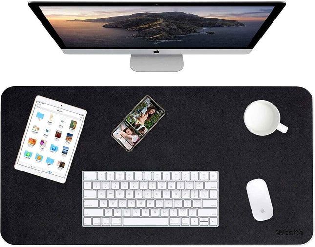 Weelth Reversible Faux Leather Desk Protector for Keyboard and Mouse Mat 80x40cm