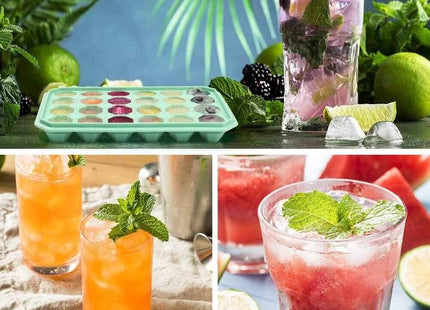 Silicone Ice Cube Trays 2 Pack Stackable Easy-Release BPA Free Cocktail Freezer
