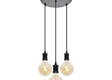 4lite Decorative 3 Light Circular Ceiling Pendant with 3x E27 Bulbs