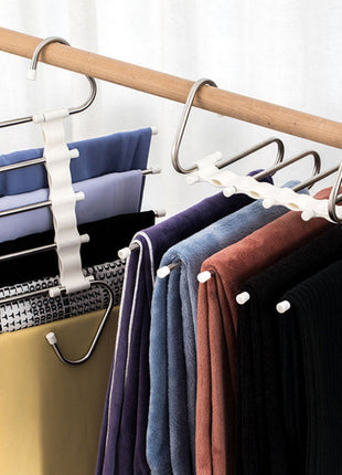 5 In 1 Wardrobe Hanger Multi-functional Clothes Hangers Pants Stainless Steel Magic Wardrobe Clothing Hangers For Clothes Rack