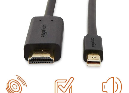 Mini DisplayPort to HDMI Cable Works With MacBook, MS Surface Dock 0.9m/3ft Male