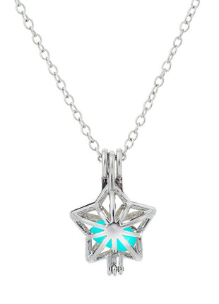 Christmas Luminous Pentagram Necklace Halloween Luminous Star Necklace