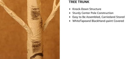 EAMBRITE White Christmas Twig Trees Set 6FT, 5FT - Warm White LEDs, Timer