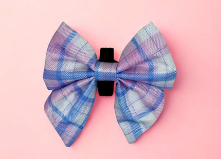 Dog Sailor Bow -  Pink Tartan