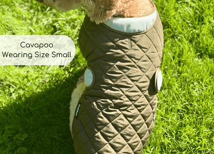Quilted Dog Coat - Khaki Tweed