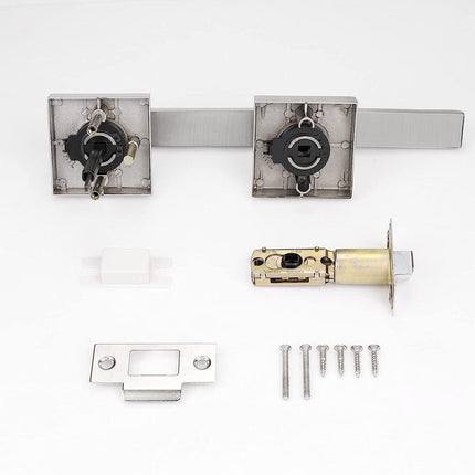 Interior Privacy Door Lever Brushed Nickel Square Handle Bathroom Bedroom Probrico