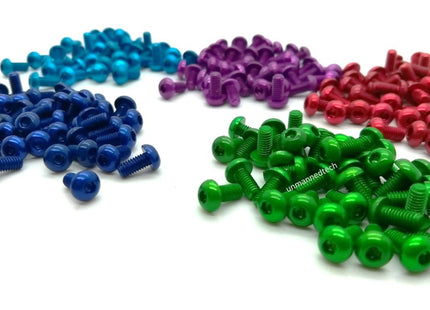 DroneBuildr Coloured 6061 Aluminium M3 Button Head Screw Pack (10pcs)
