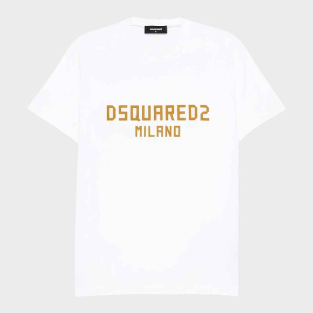 Milano Logo T-Shirt Print White Ochre