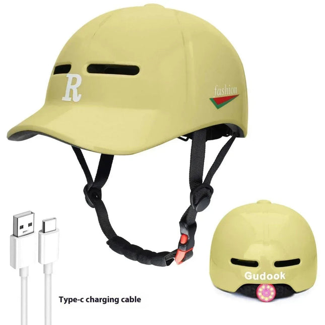 Bicycle Helmet With Light - Safety Integrated Design, Multiple Sizes & Colors Available