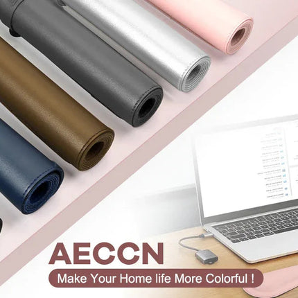 Desk Protector Waterproof Desk Pad Premium PU Leather Colour Pastel Pink 80 x 40