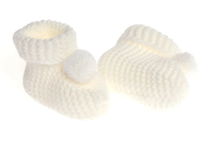 HelloBaby Pom Pom Baby Booties (Newborn to 3 Months)