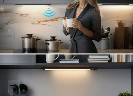 Wireless Motion Sensor Under Cabinet Closet Kitchen Counter LED Night Light 2 Pk