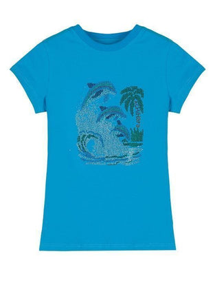 Blue Slim-fit Short-sleeve T-shirt Women's Summer Base Top