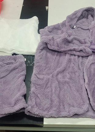 3pcs Womens Clothing Long Sleeve Crop Tank Top And Drawstring Shorts Pajama Set