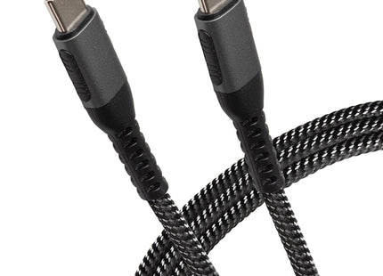 Maplin USB-C to USB-C 60W PD Braided Cable - Silver