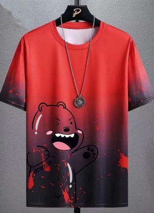 Gradient Half-length Sleeve Versatile Casual T-shirt