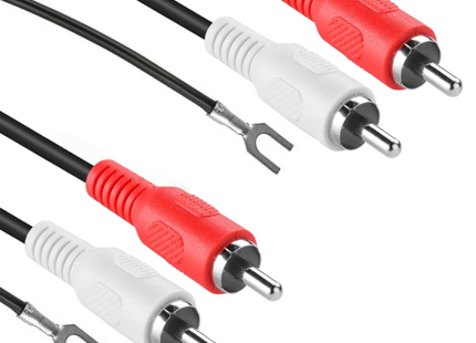 AV:Link Twin Phono RCA Cable + Ground Wire 1.2 Metre