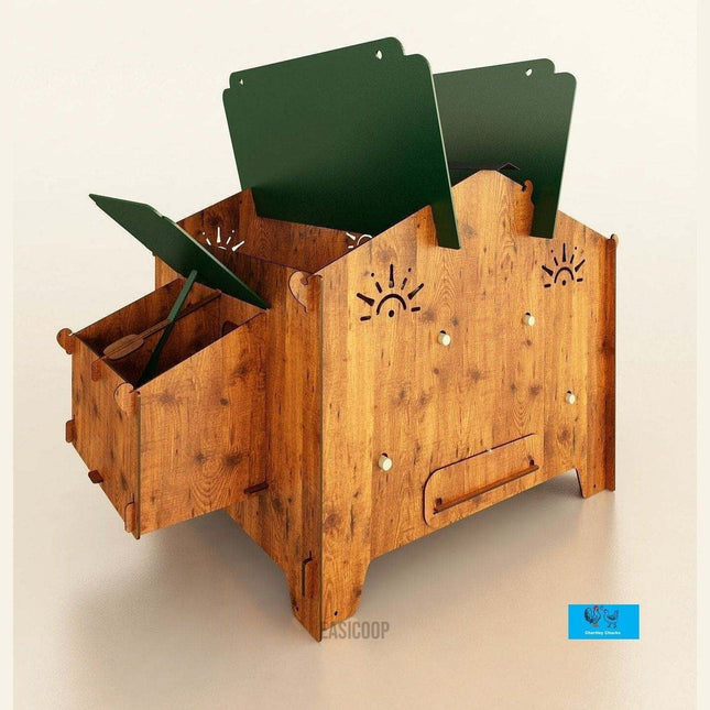 Easicoop Chalet 4XL - HPL Chicken house up to 20 large Birds (wood finish)
