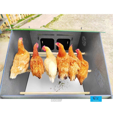 Easicoop Chalet 4XL - HPL Chicken house up to 20 large Birds (wood finish)