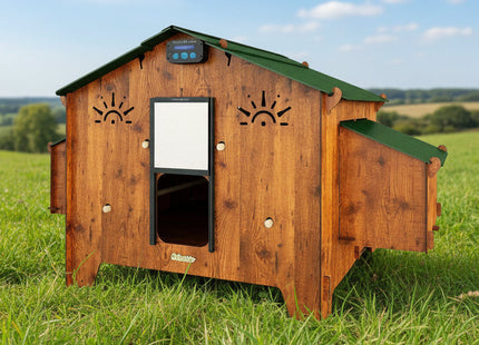 Easicoop Chalet 4XL - HPL Chicken house up to 20 large Birds (wood finish)