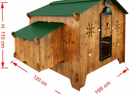 Easicoop Chalet 4XL - HPL Chicken house up to 20 large Birds (wood finish)