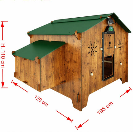 Easicoop Chalet 4XL - HPL Chicken house up to 20 large Birds (wood finish)