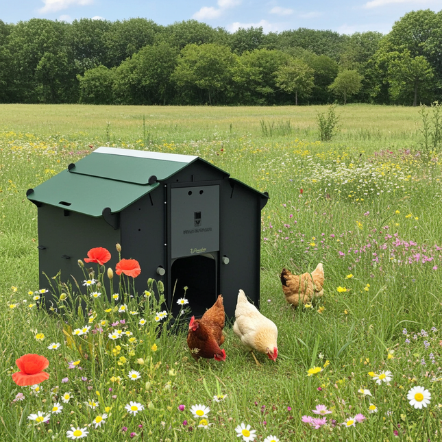 Easicoop Eco HPL chicken coop 5 medium sized birds (Black)