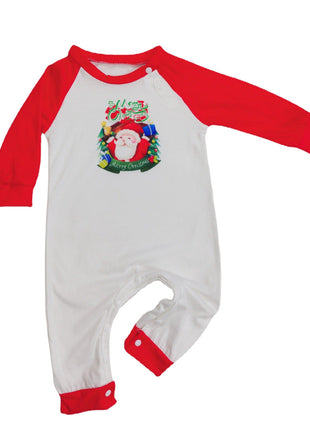 Christmas Parent-Child Clothes Set Long Sleeve T-Shirt Plaid Pants Family Matching Pajamas