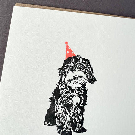 Cockapoo Letterpress Birthday Card