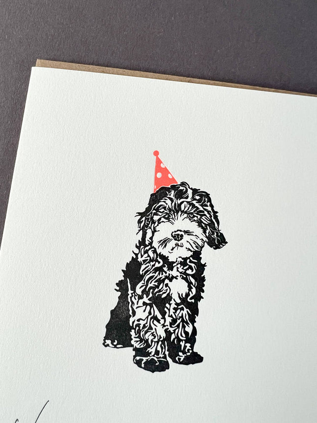 Cockapoo Letterpress Birthday Card