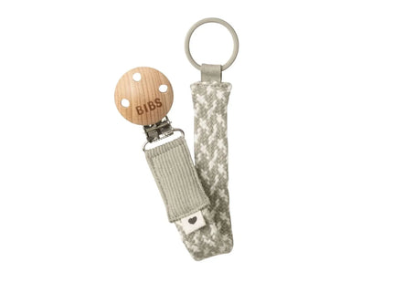 BIBS Pacifier Clip Braided - Sand & Ivory
