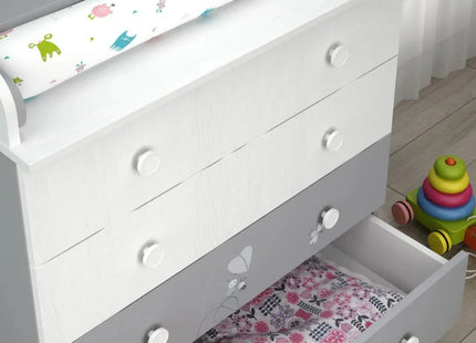 Shefa Kids 800 Teddy Changing Dresser - Grey/White