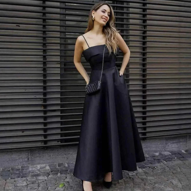 Elegant Summer Dress: Solid Color Sleeveless Backless Tube Top Maxi Dress for Women