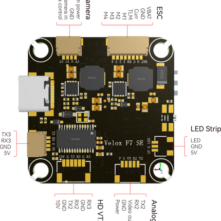 T-Motor Velox F7 SE+V70A SE 8S Flight Stack