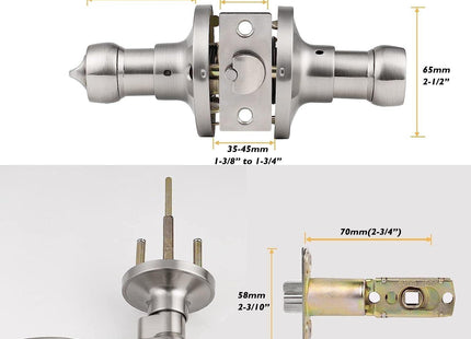 Exterior Door Handle Lock Satin Nickel Keyed Entry Wave Style Probrico