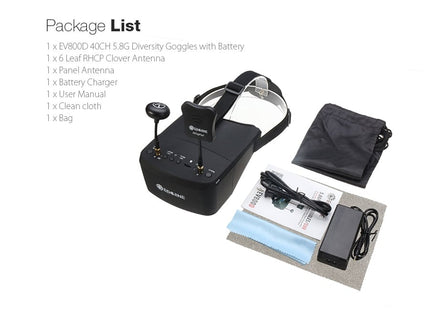 EV800D FPV True Diversity FPV Goggles w/ DVR
