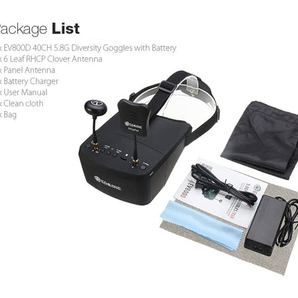 EV800D FPV True Diversity FPV Goggles w/ DVR
