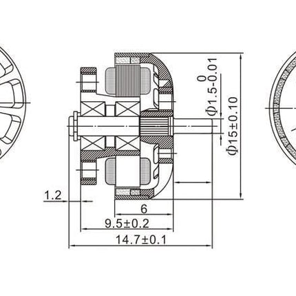 HappyModel EX1202.5 Brushless Motor for Crux3 / Crux3 NLR (6400kV / 11500kV)