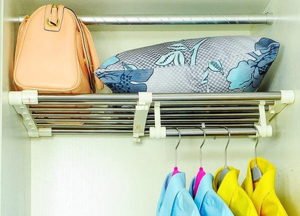 Extendable Closet Shelf Rod, 45-70cm, Clothes Hanger Organizer Metal
