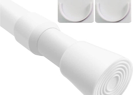 Tension Curtain Rod Extendable 103-190cm With Holders Wardrobe Bathroom