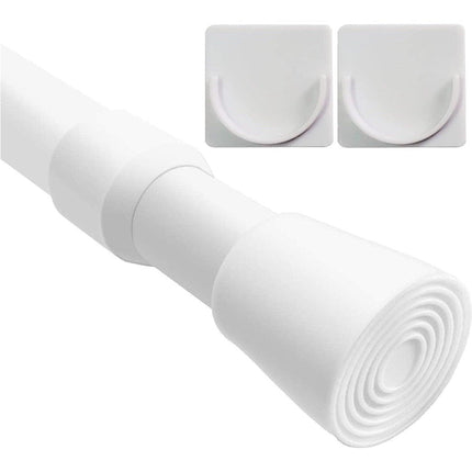 Tension Curtain Rod Extendable 103-190cm With Holders Wardrobe Bathroom