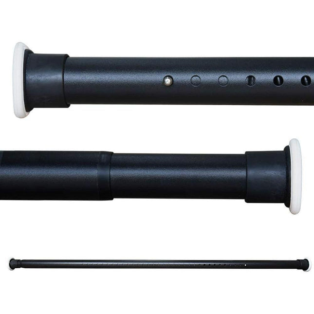 Extendable Shower Curtain Rod No Drilling 110-160CM Black Tension Rod