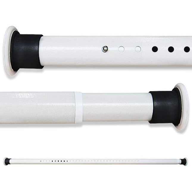 Shower Curtain Rod Extendable No Drill Telescopic Carbon Steel 70-110cm White